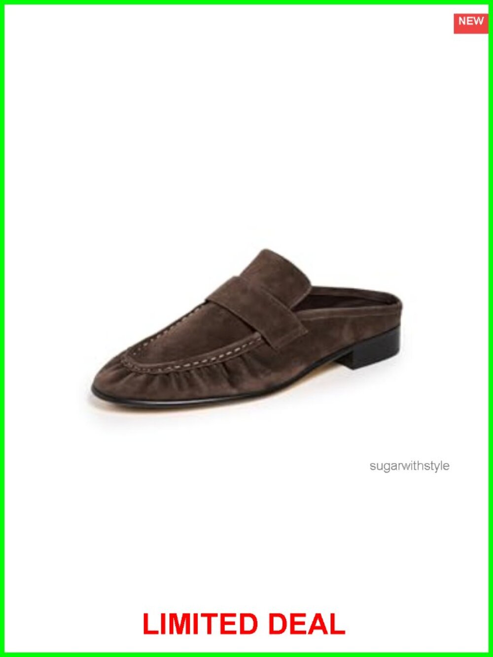 Suede Mule Loafers with Cushioned Footbed and Block Heel